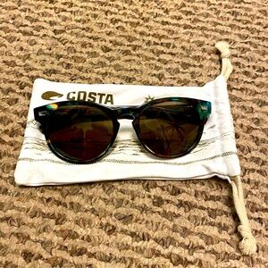 Costa Del Mar shiny ocean tortoise round lens polarized sunglasses